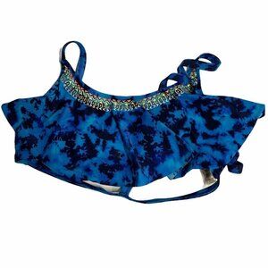 Victorias Secret PINK Womens Blue Tie-Dye Bikini Top Swimsuit Small Petite